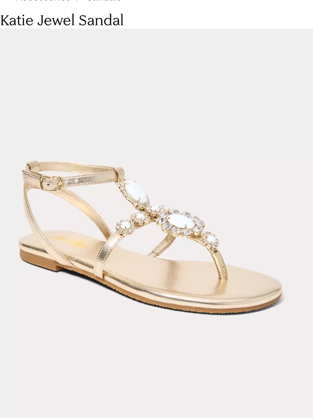 NIB Lilly Pulitzer Katie Embellished Sandal, 7.5 Resort White